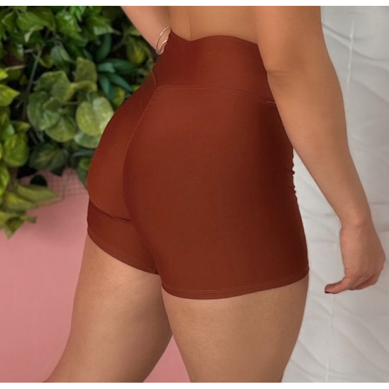 Roupa fitness feminina short curto empina bumbum tecido premium