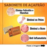Sabonete facial de açafrão depilatório clareador anti-foliculite artesanal natural