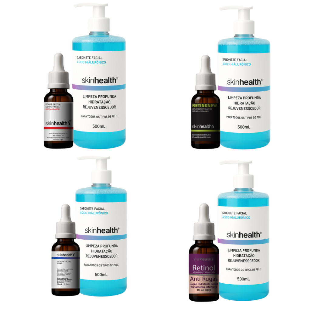 sabonete facial + sérum Skinhealth kit de skincare em dois passos