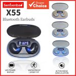 senbenbao x55 fones de ouvido tws bluetooth com display led e cancelamento de ruído