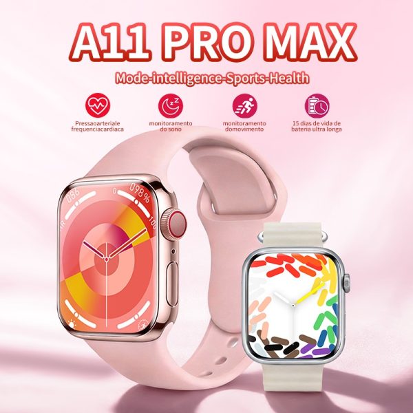 smartwatch feminino S11PRO com chamada Bluetooth e resistência IP68 para esporte e fitness