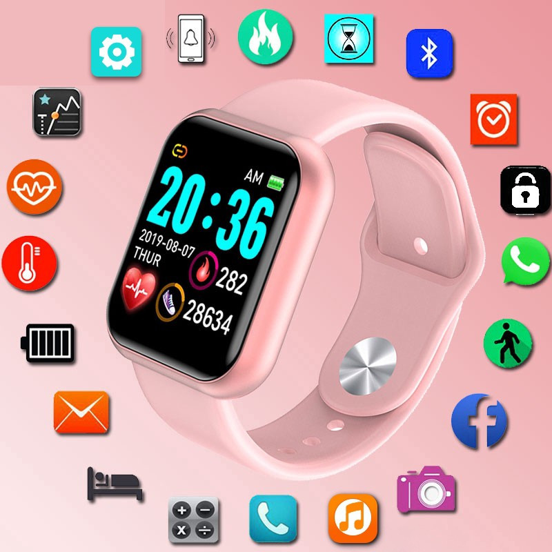 smartwatch d20 relógio inteligente com tela colorida e pulseira esportiva para Android e iOS