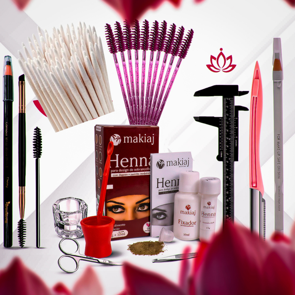 sobrancelha henna makiaj palito kit completo com 8 peças para design profissional