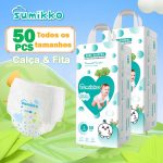 sumikko 50 100 unidades fralda calça infantil ajustável P M G XG XXG XXXG