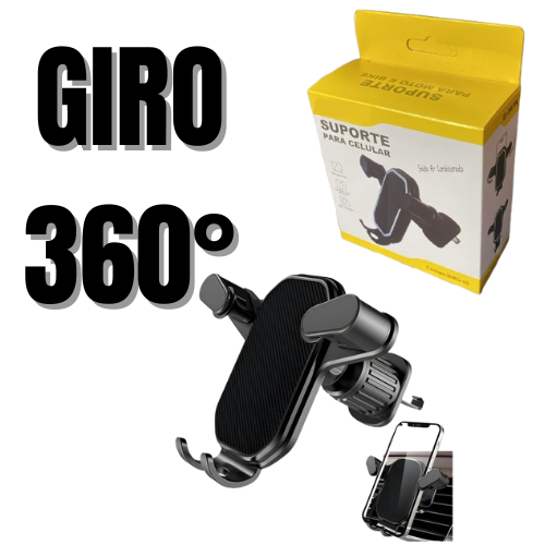 Suporte celular carro universal com gancho e giro 360° para carro, moto e caminhão