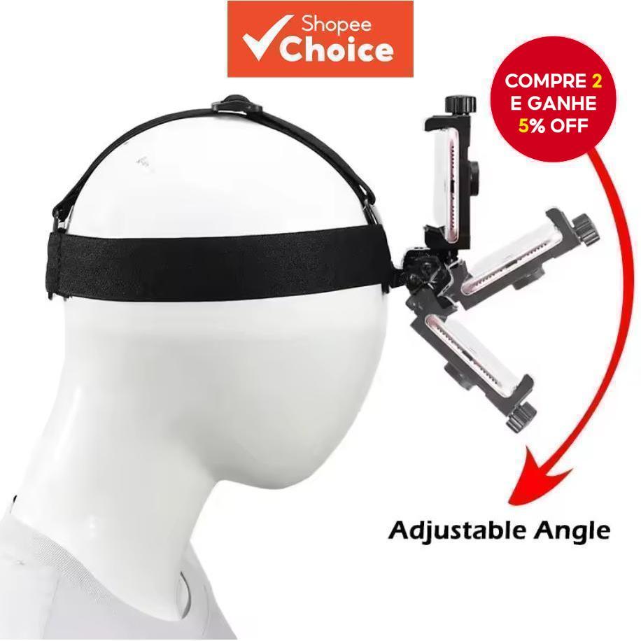 Suporte para telefone principal com alça de montagem ajustável e clipe para tiro ao vivo