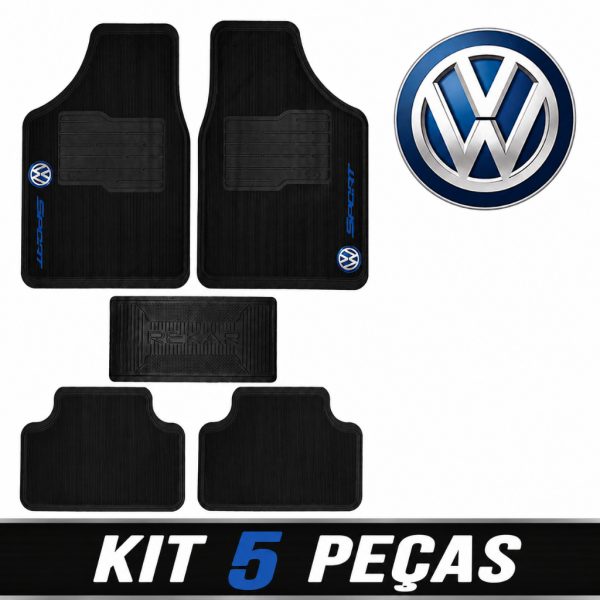 Tapete borracha volkswagen carro 5 peças para Gol Golf Tcross Taos Tiguan