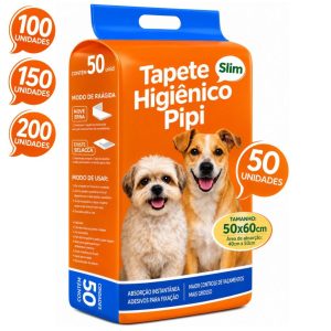 tapete higiênico para cachorro 50 unidades 50x60cm com gel absorvente