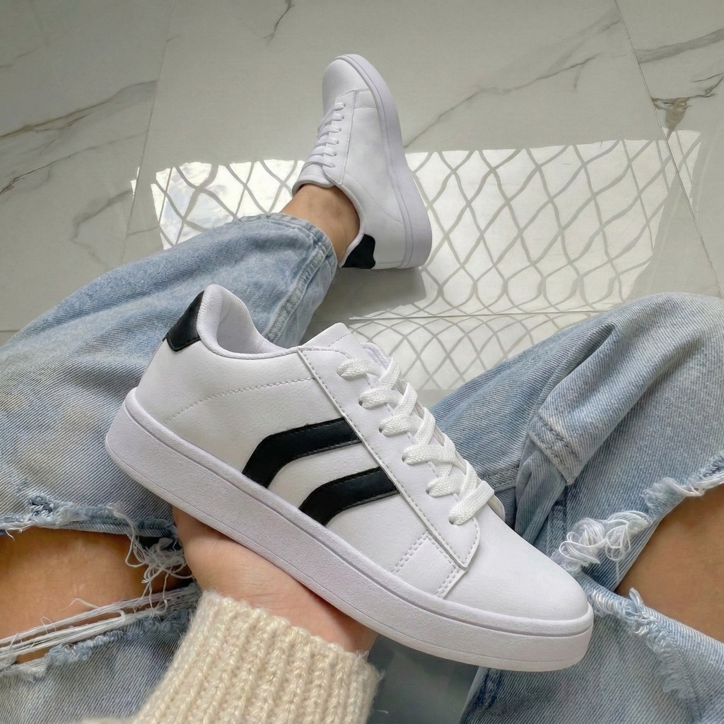 Tênis feminino sapatênis branco macio e confortável leve para o dia a dia