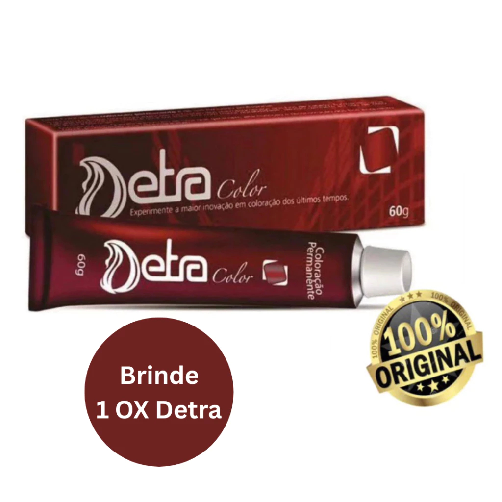 tintura cabelo Detra Color coloração creme 60g com água oxigenada 90ml para uso profissional em casa