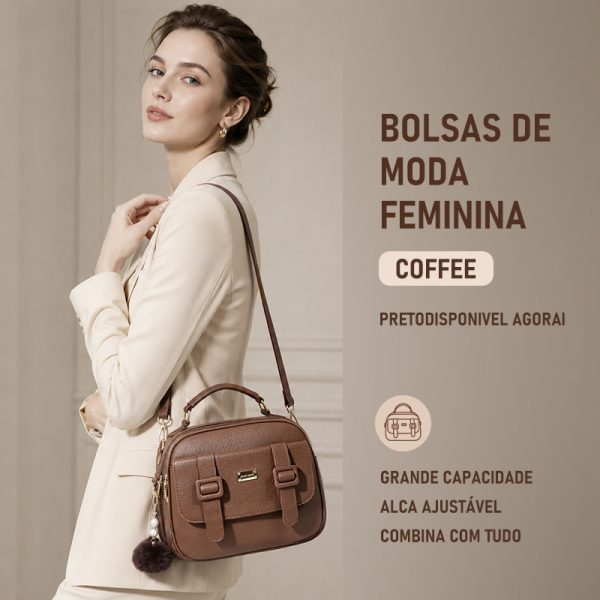 tomi mito bolsa feminina com alça lateral transversal e faixa de mão em couro B736