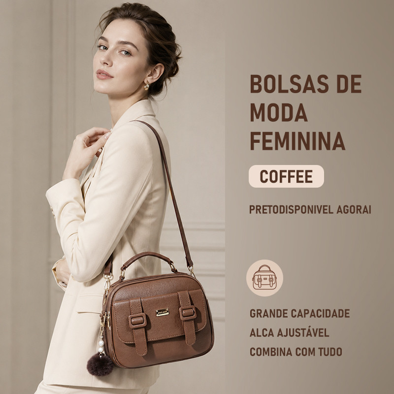 tomi mito bolsa feminina com alça lateral transversal e faixa de mão em couro B736