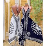 Vestido feminino indiano longo com lenço e costa nua em tamanho único