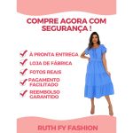 vestido feminino 3 Marias longo com botões forrados e cinto de babado