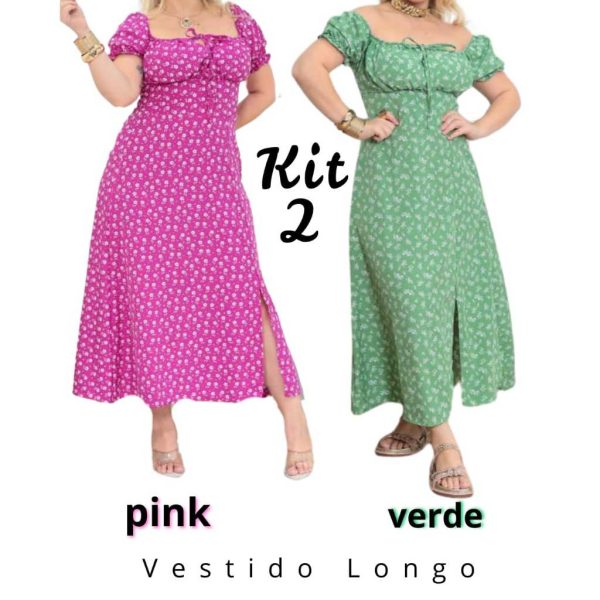 Vestido feminino midi com manga princesa, forro e fenda na frente em tecido elegante