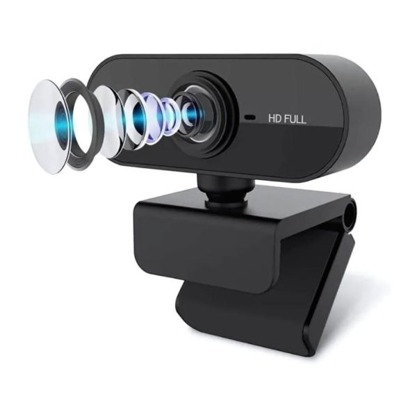Webcam Full HD 1080p com microfone para PC e notebook, ideal para home office e videochamadas